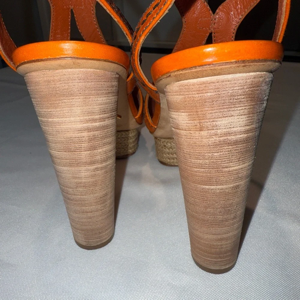 HANDMADE VINTAGE ORANGE PRADA HEELS